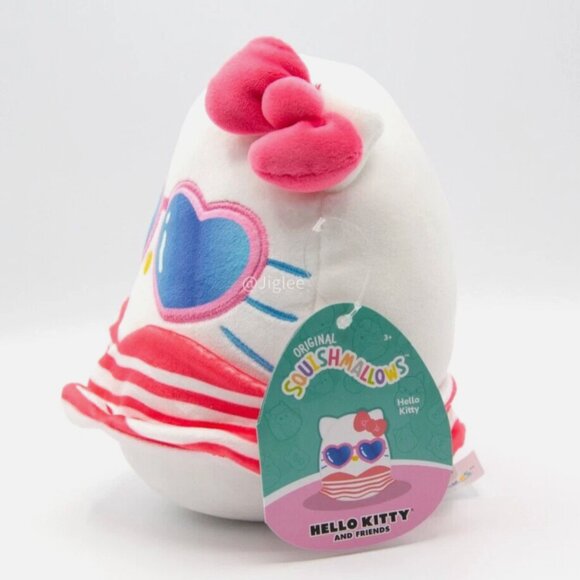 7” Hello Kitty in Beach Swimsuit Summer Sanrio Squishmallows KellyToy BNWT - Picture 3 of 4